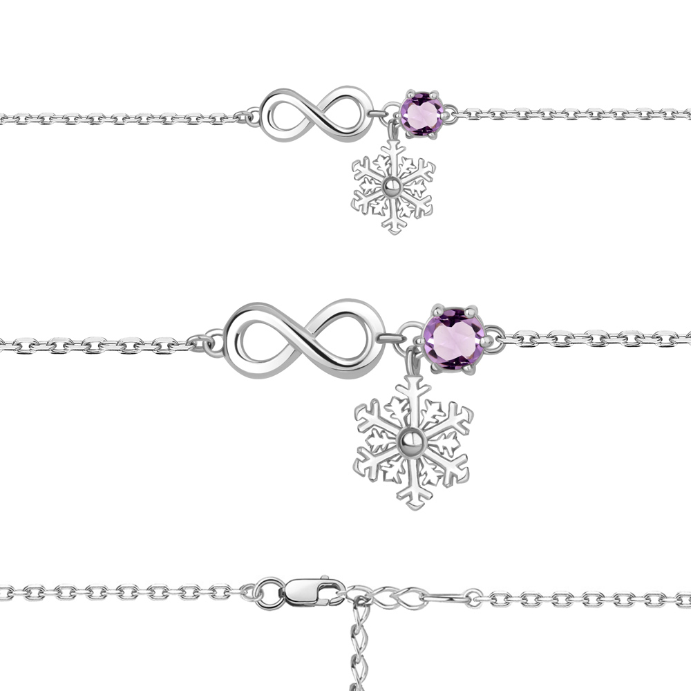 7411104 Браслет из Серебра с аметистом