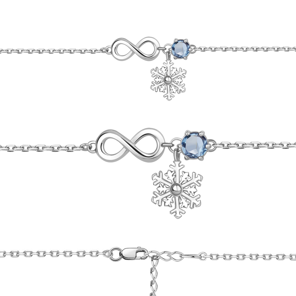 7411105 Браслет из Серебра с топазом свисс блю