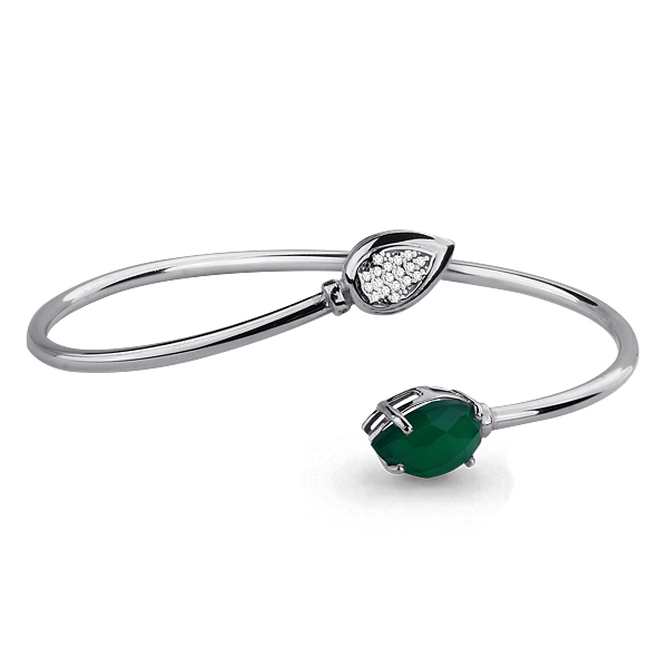 7416609А Браслет из Серебра с агатом, фианитами