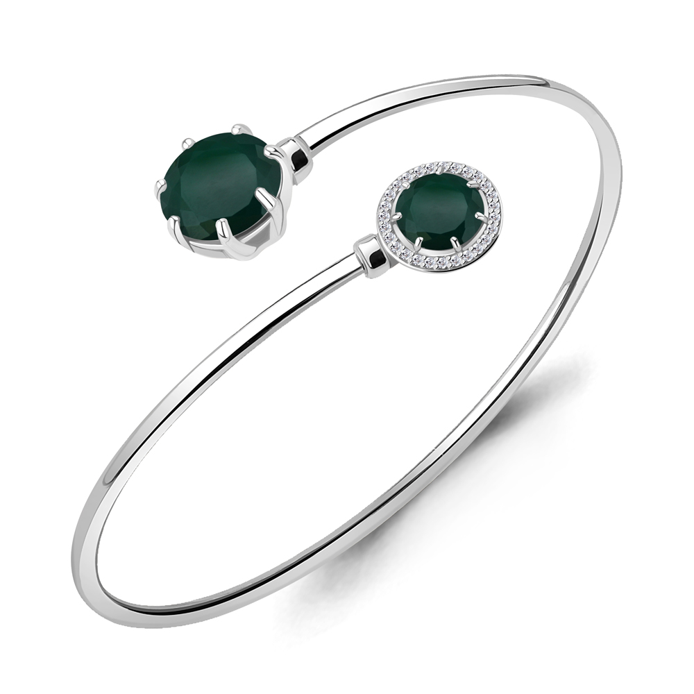 7418609А Браслет из Серебра с агатами, фианитами