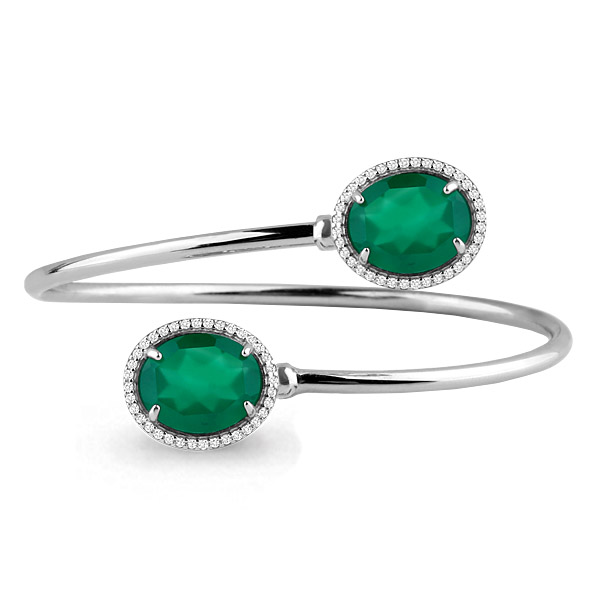 7418709А Браслет из Серебра с агатами, фианитами