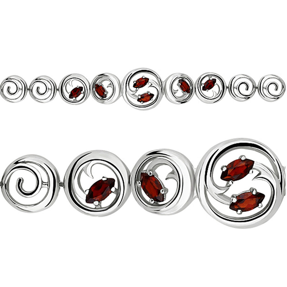 7431303 Браслет из Серебра с гранатами