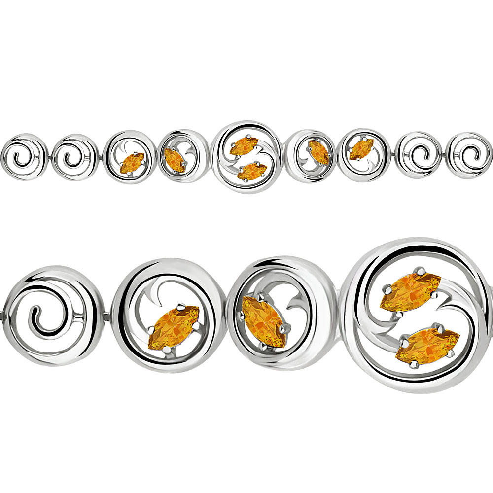 7431306 Браслет из Серебра с цитринами