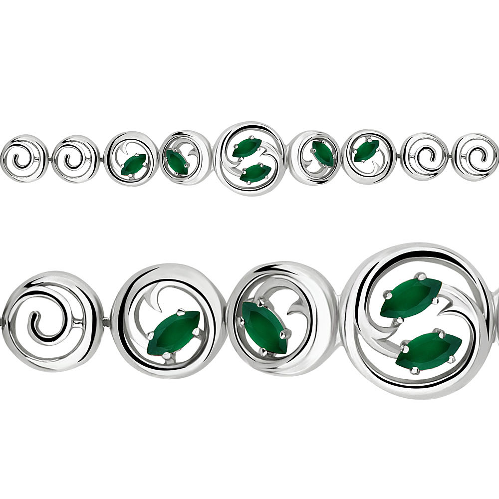 7431309 Браслет из Серебра с агатами