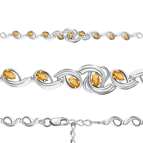 7431606 Браслет из Серебра с цитринами