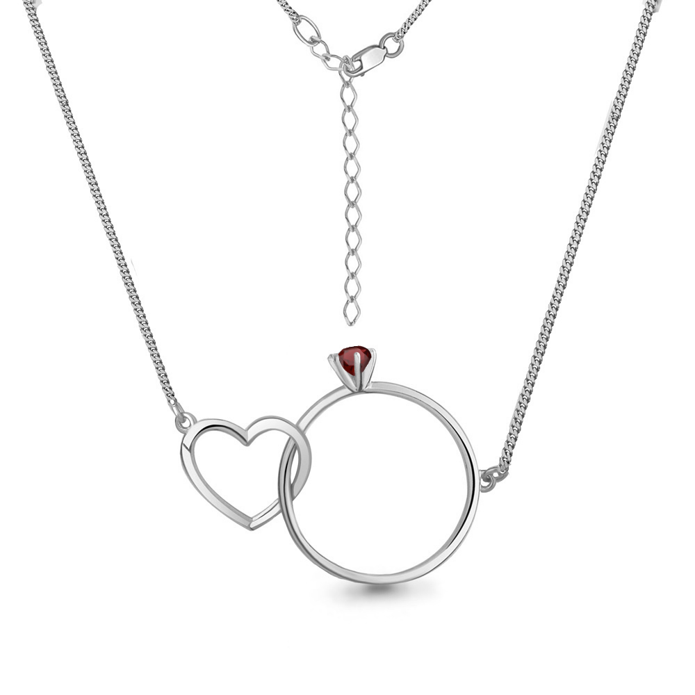 7455003 Колье из Серебра с гранатом