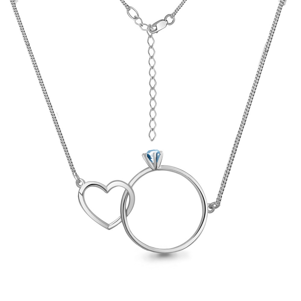 7455005 Колье из Серебра с топазом свисс блю