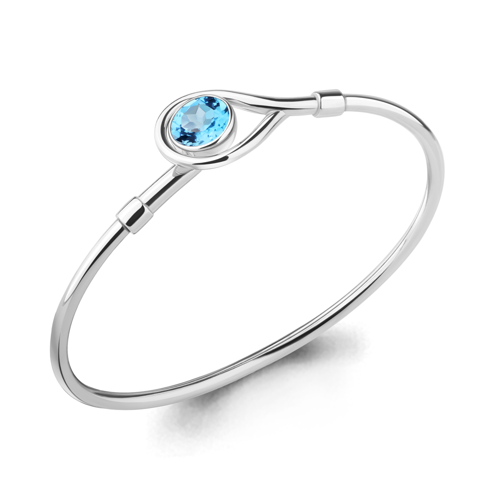 Браслет из Серебра с топазом свисс блю, артикул 7455605 - AQUAMARINE Jewelry