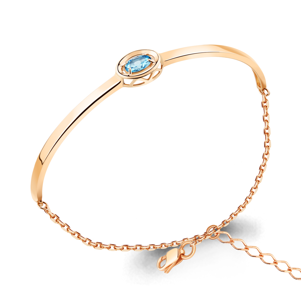 7469005 Браслет из Золота с топазом свисс блю