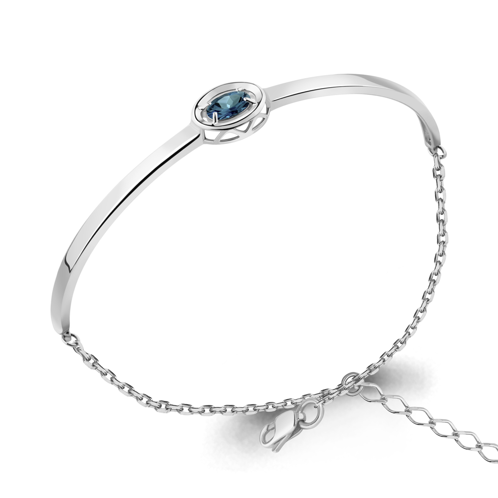 7469008 Браслет из Серебра с топазом лондон блю