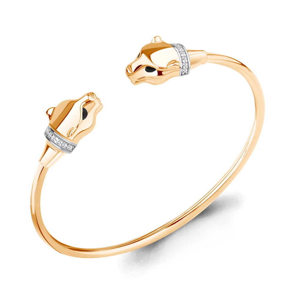 74692А Браслет из Золота с фианитами, эмалью