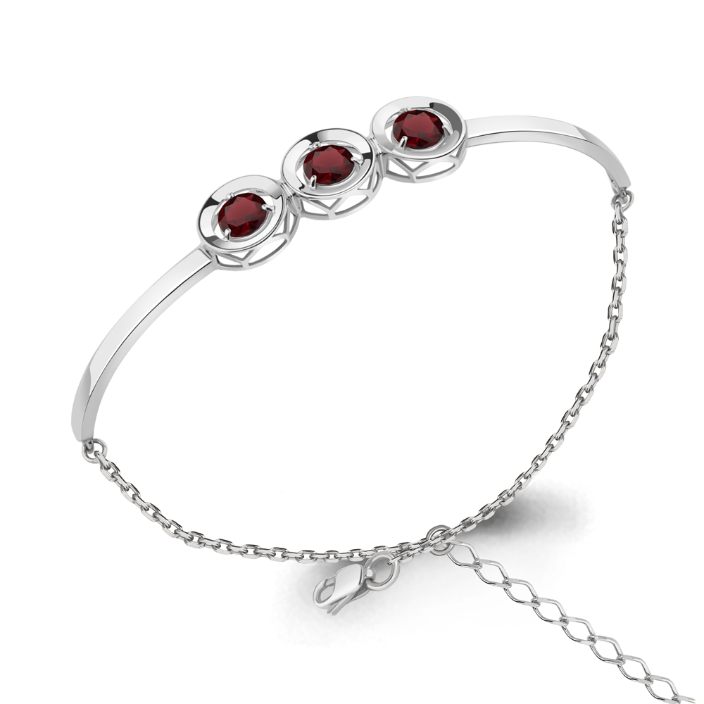 7470803 Браслет из Серебра с гранатами