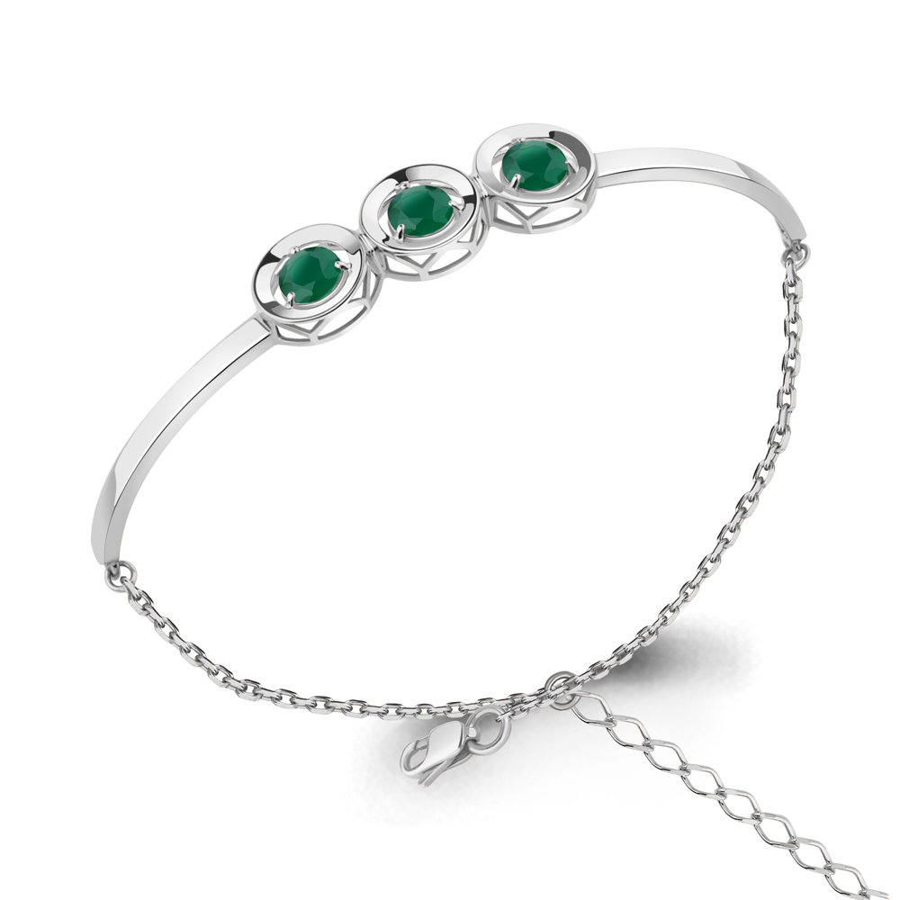 7470809 Браслет из Серебра с агатами