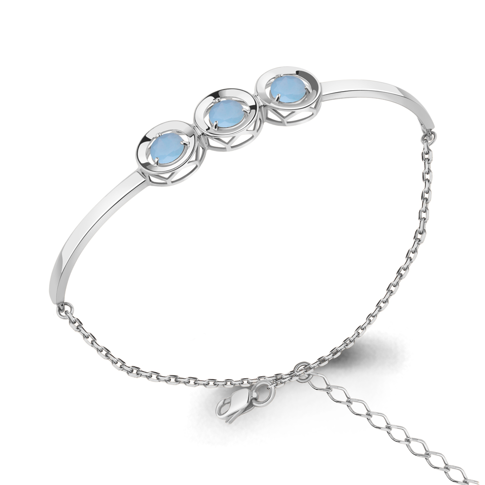 74708605 Браслет из Серебра с нанохалцедонами