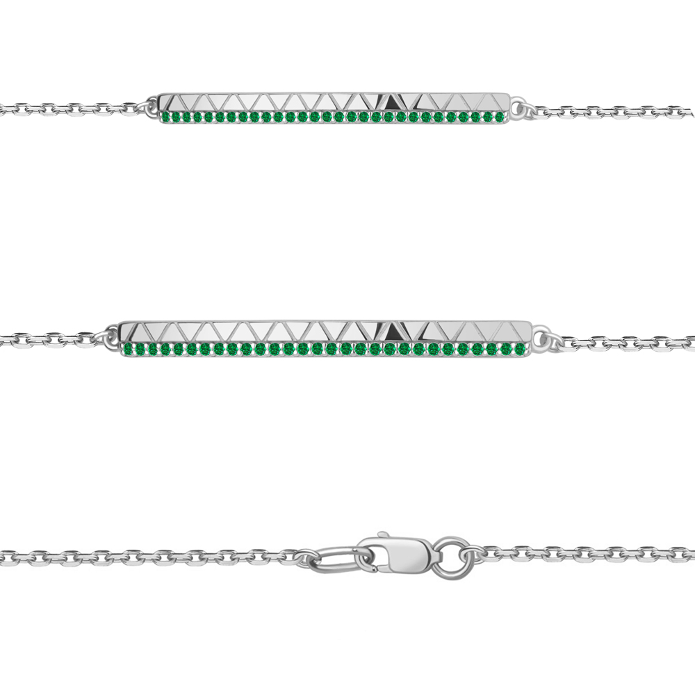 74761Г Браслет из Серебра с наноизумрудами