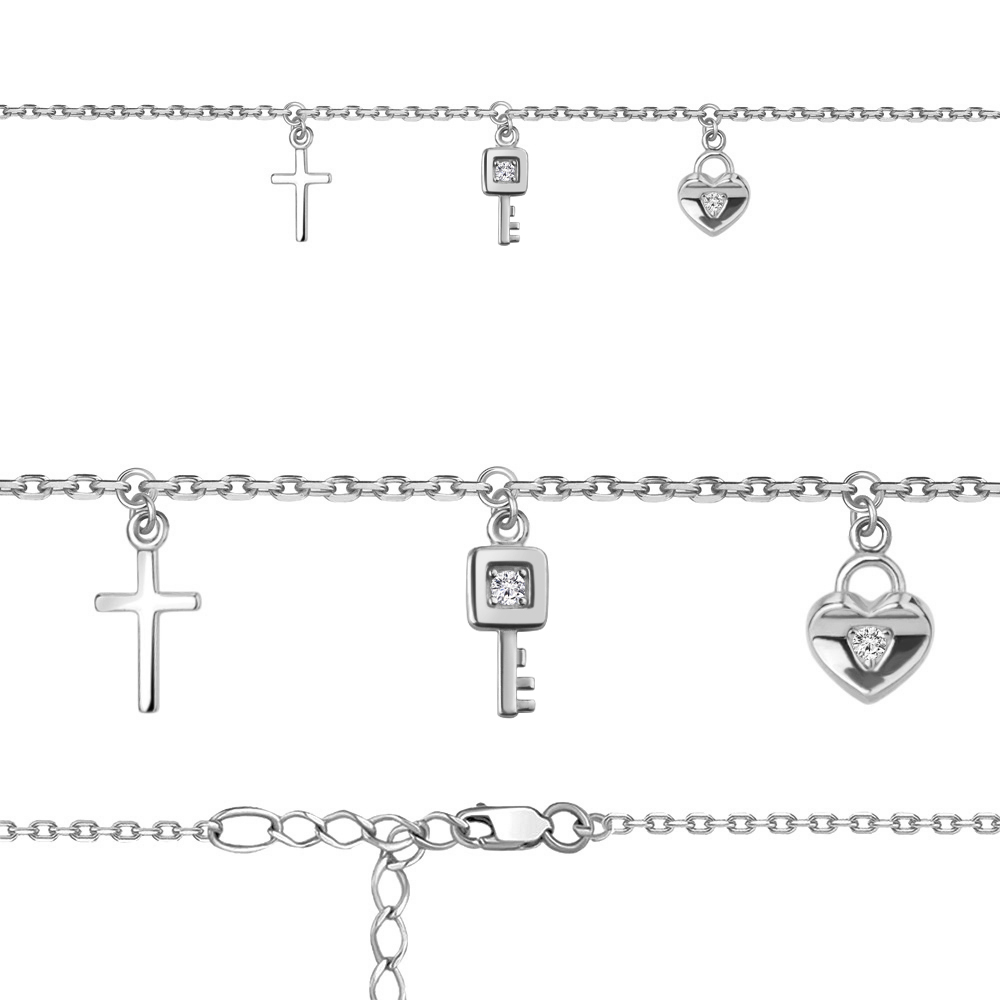 74765А Браслет из Серебра с фианитами