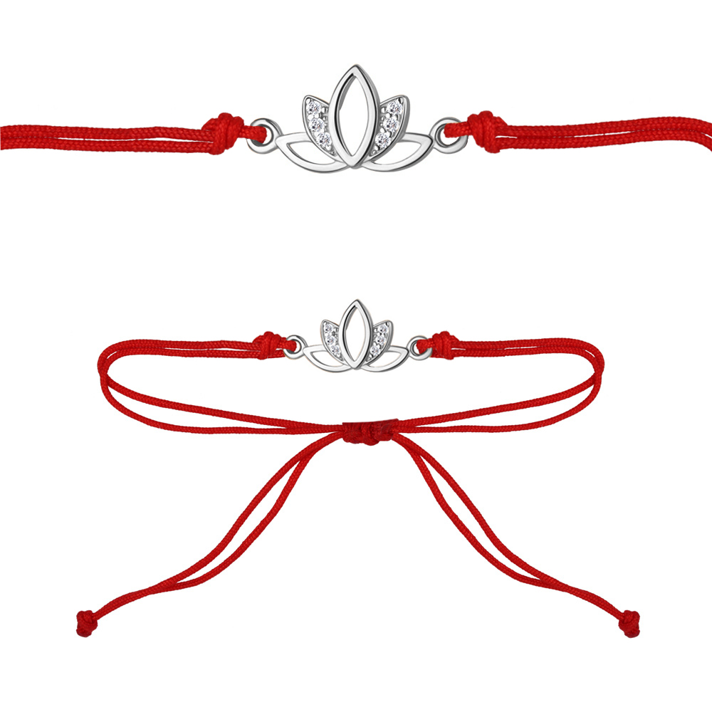 74828АШ Браслет из Серебра с фианитами, шнуром текстильным