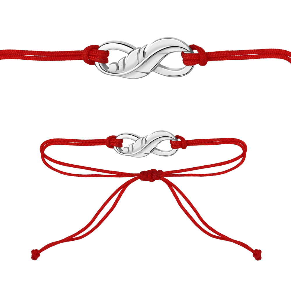 74830Ш Браслет из Серебра с шнуром текстильным