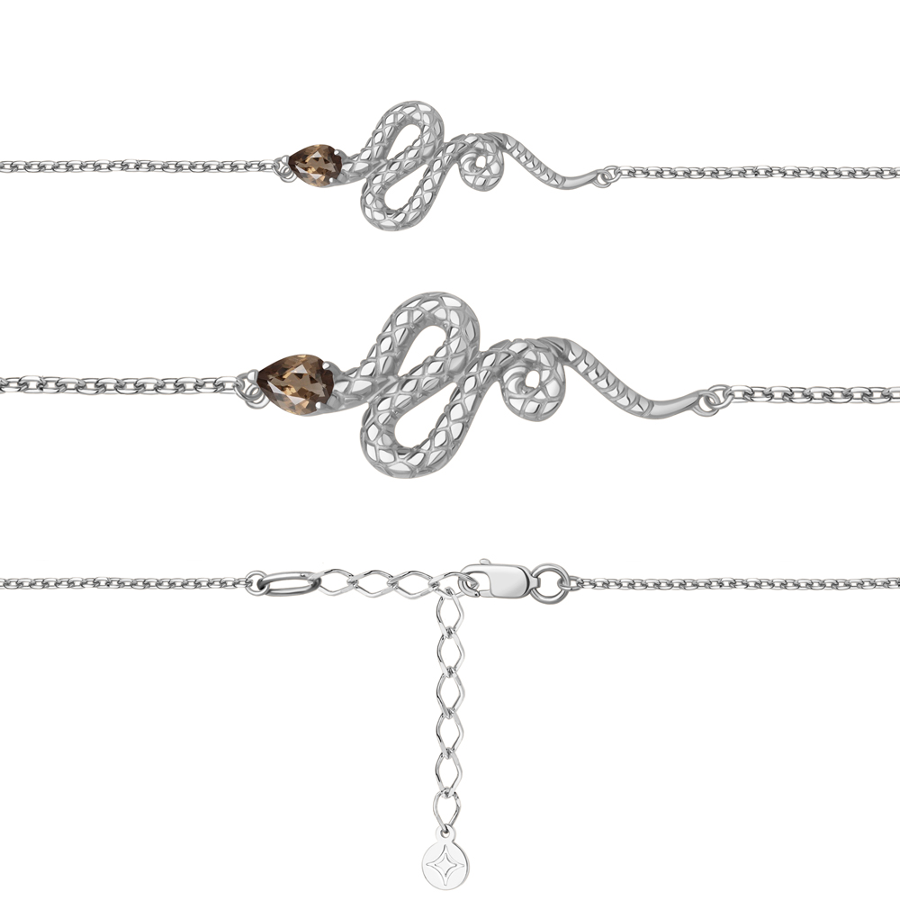 7484501 Браслет из Серебра с кварцем дымчатым