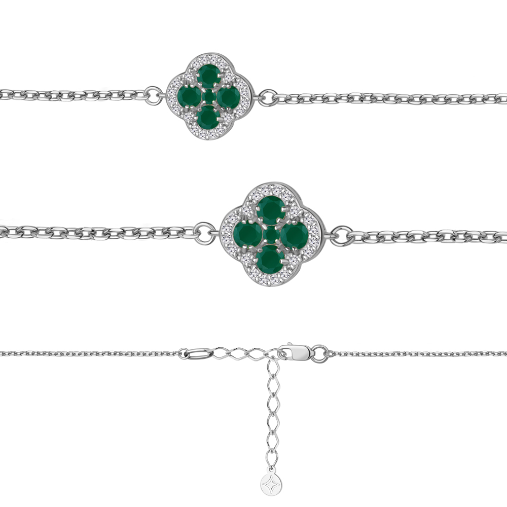 7485209А Браслет из Серебра с агатами, фианитами