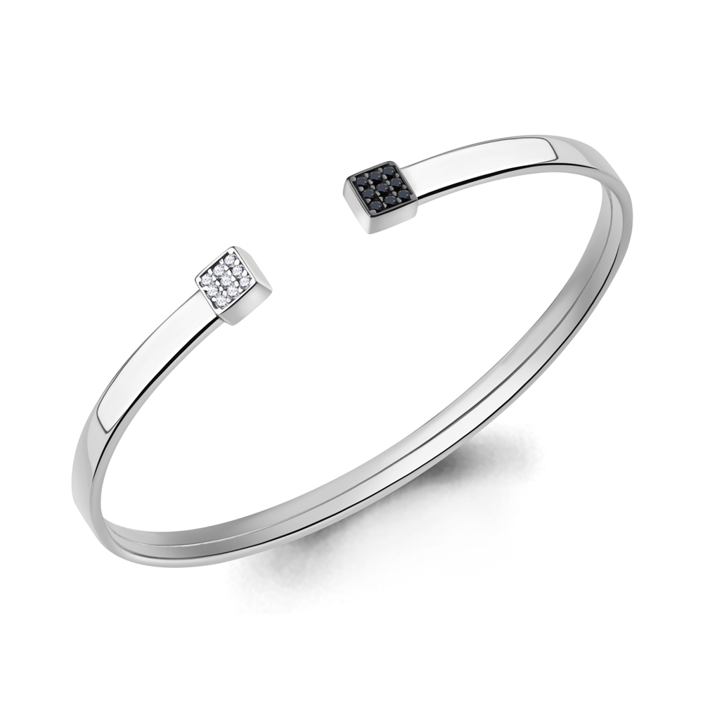 74858АЧ Браслет из Серебра с нанокристаллами, фианитами