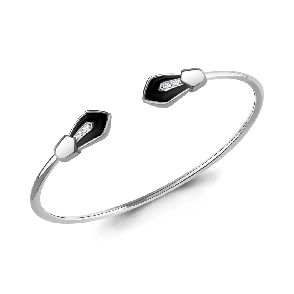 74875А Браслет из Серебра с фианитами, эмалью