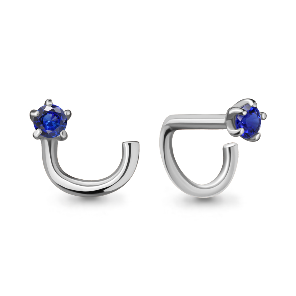 75553Б Пирсинг из Серебра с наносапфиром