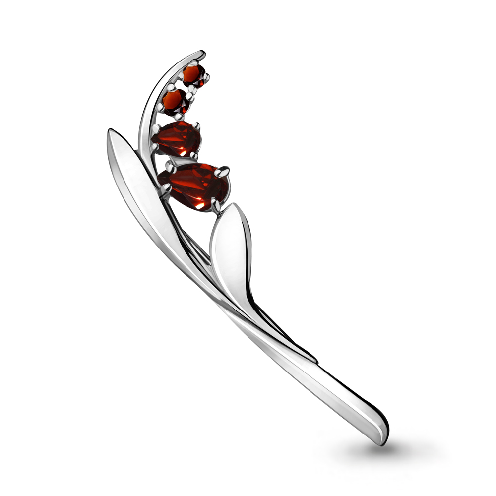 7730503 Брошь из Серебра с гранатами