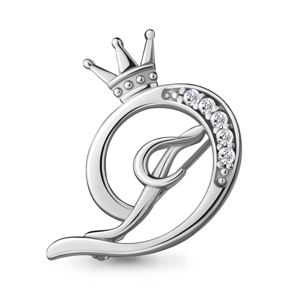 77331А Брошь из Серебра с фианитами