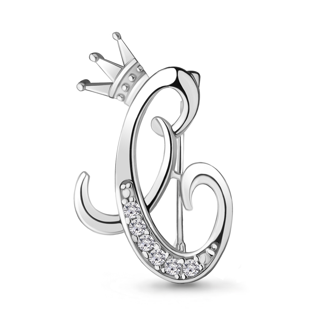 77338А Брошь из Серебра с фианитами