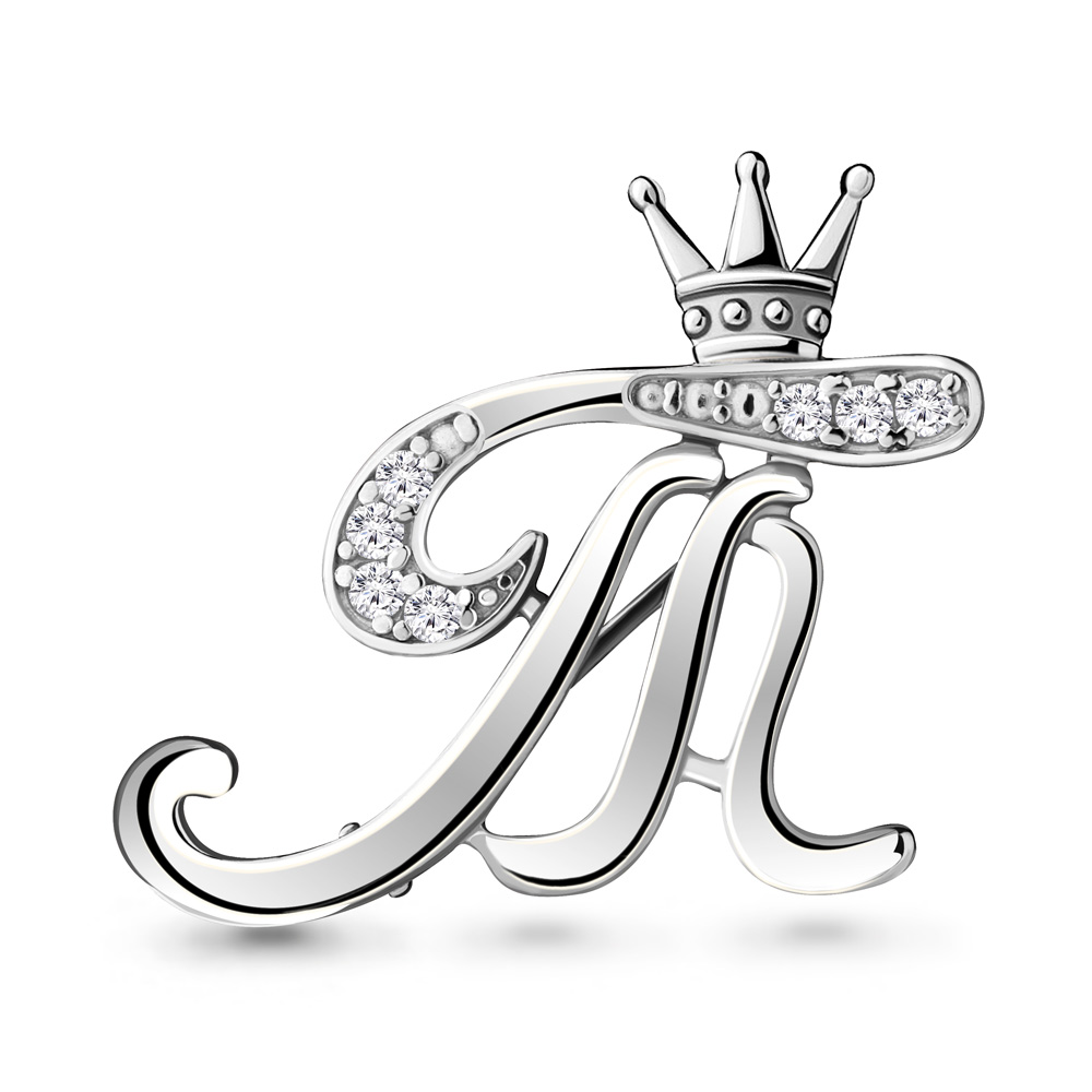 77339А Брошь из Серебра с фианитами