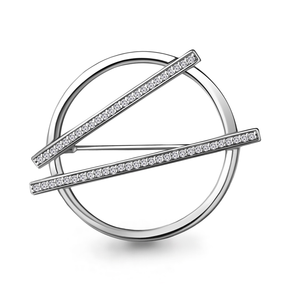 77341А Брошь из Серебра с фианитами