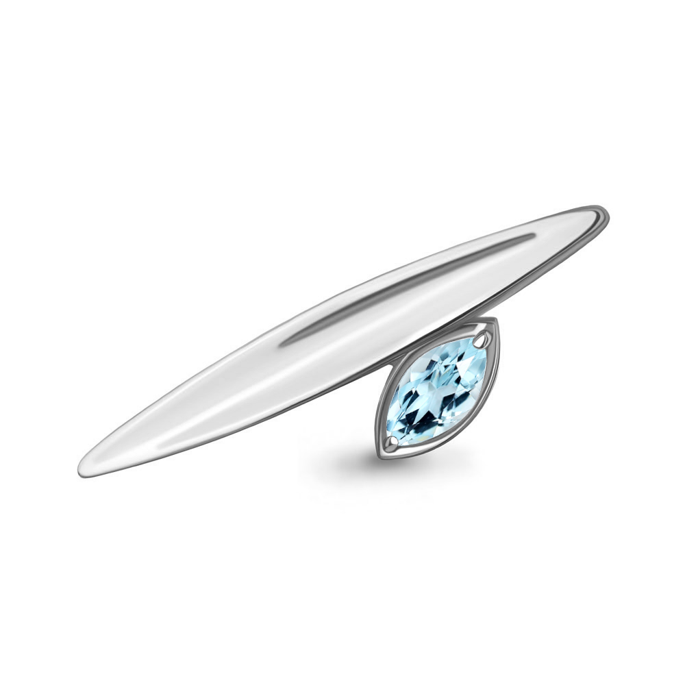 7734402 Брошь из Серебра с топазом скай блю из коллекции "Лагуна"