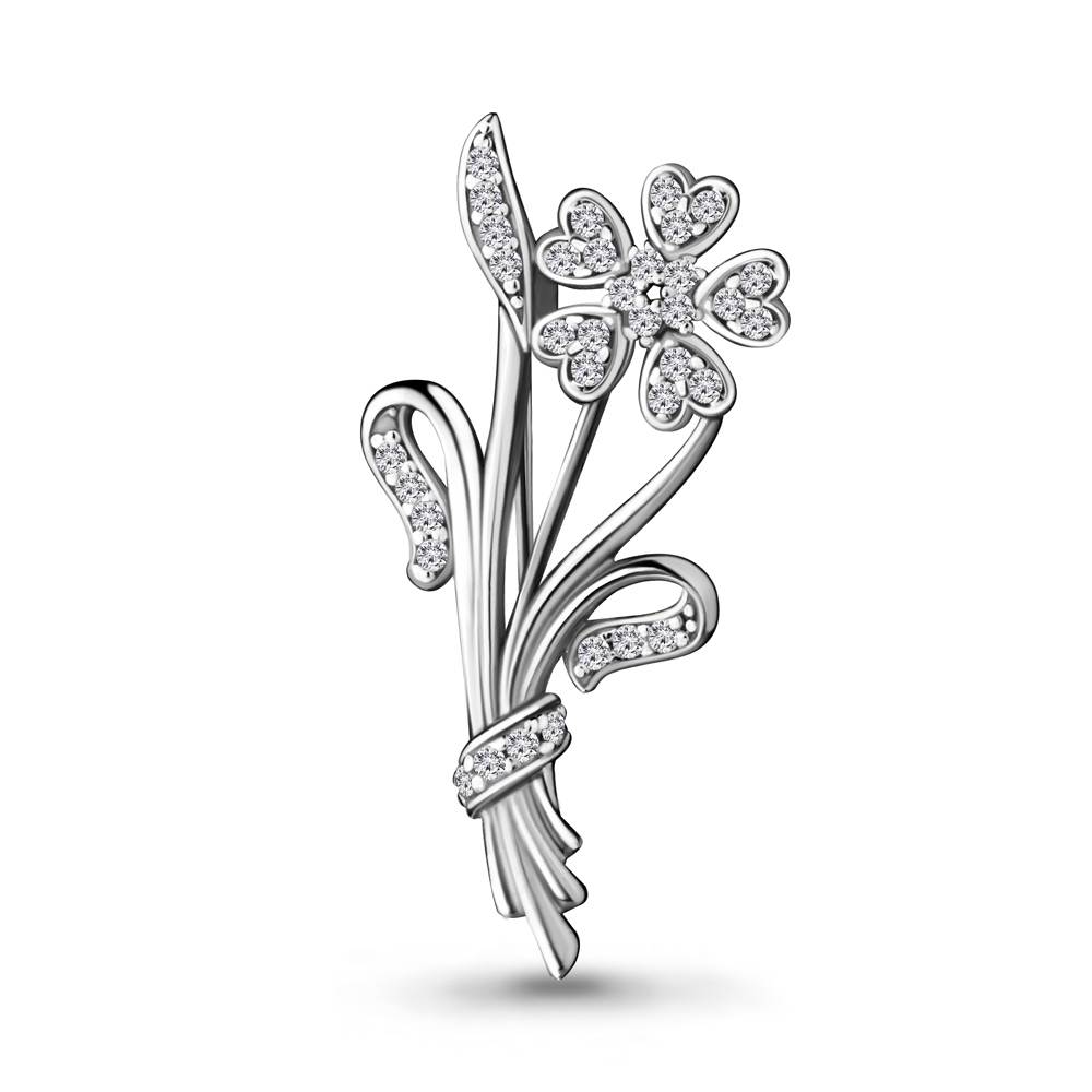 77349А Брошь из Серебра с фианитами