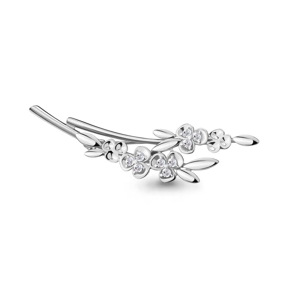 77365А Брошь из Серебра с фианитами