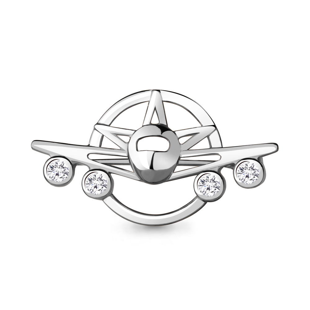 77367А Брошь из Серебра с фианитами