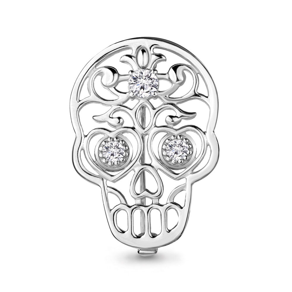 77382А Брошь из Серебра с фианитами из коллекции "Brave"