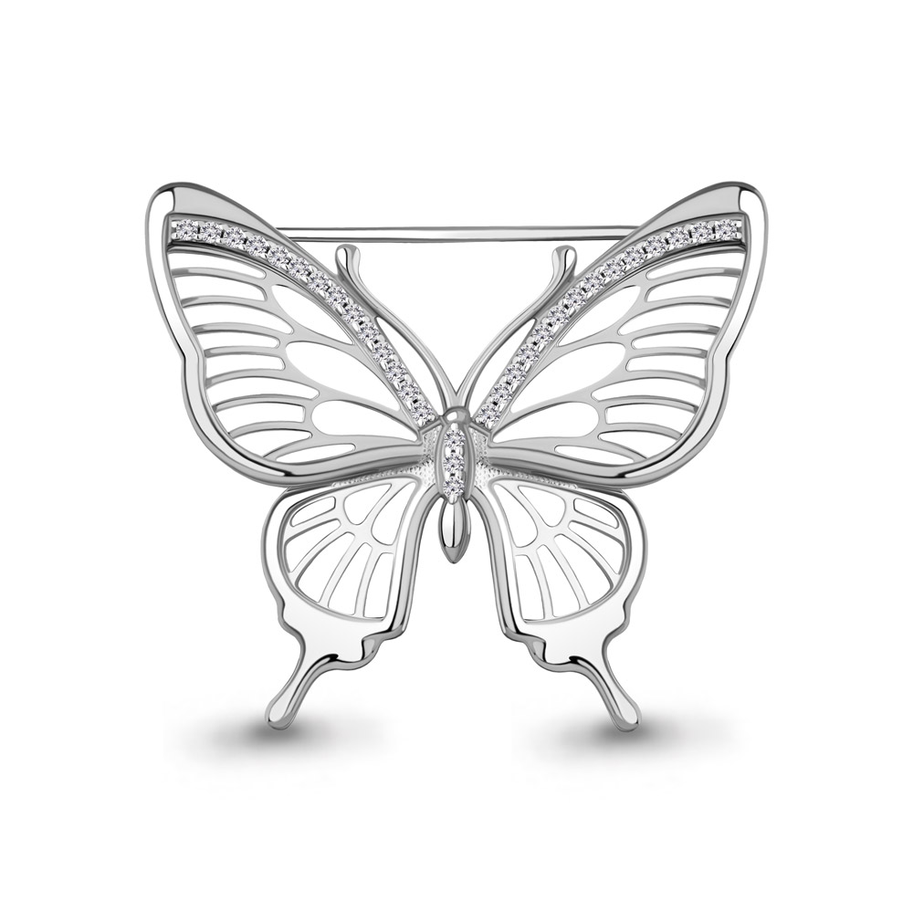 77453А Брошь из Серебра с фианитами