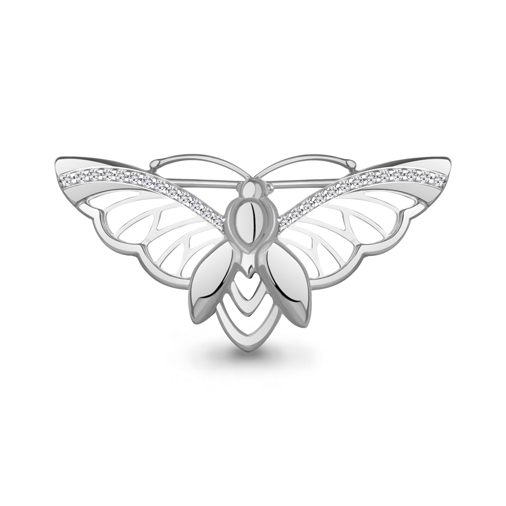 77454А Брошь из Серебра с фианитами