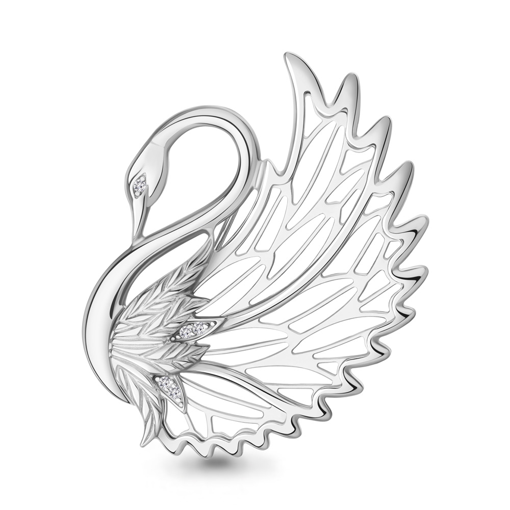 77456А Брошь из Серебра с фианитами