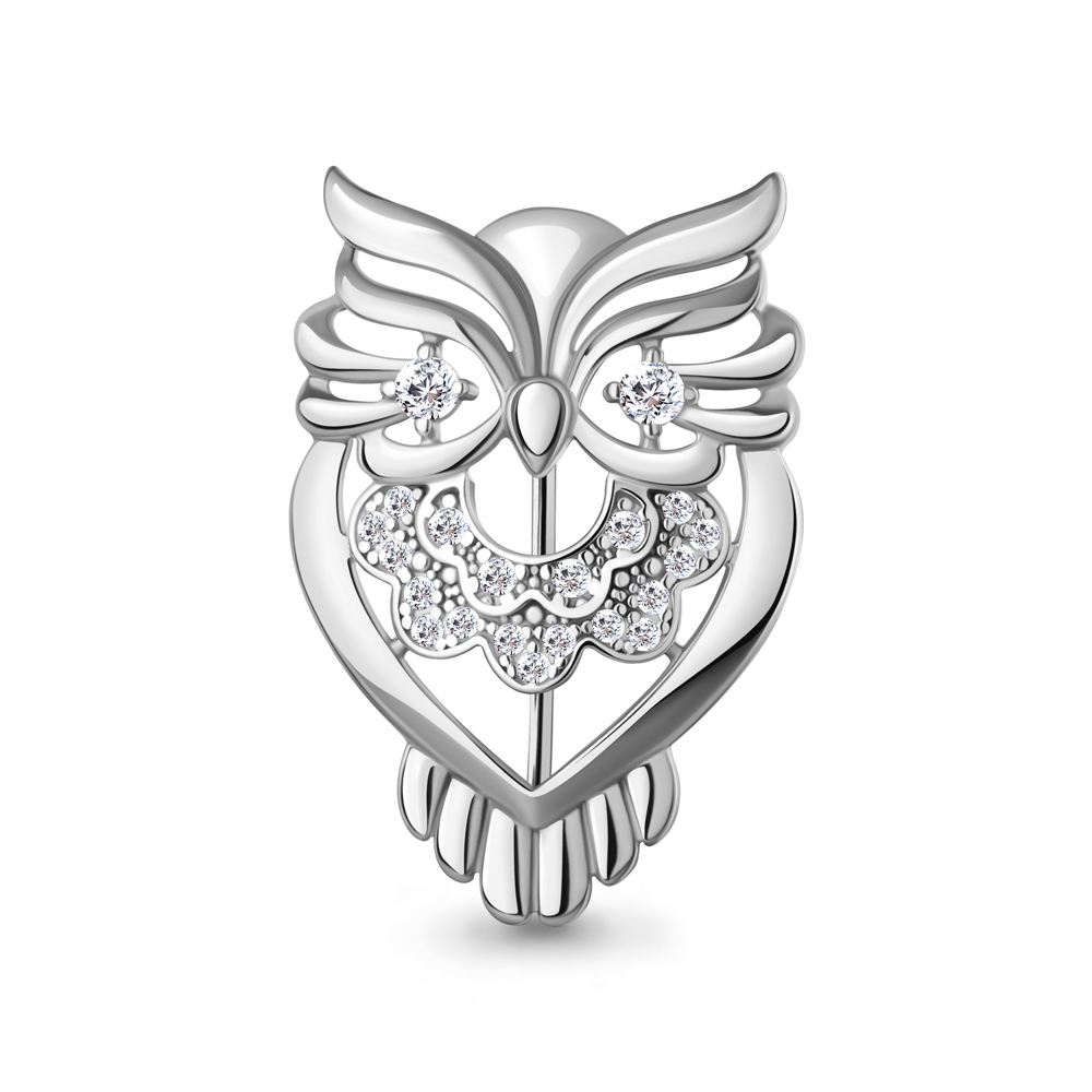 77457А Брошь из Серебра с фианитами