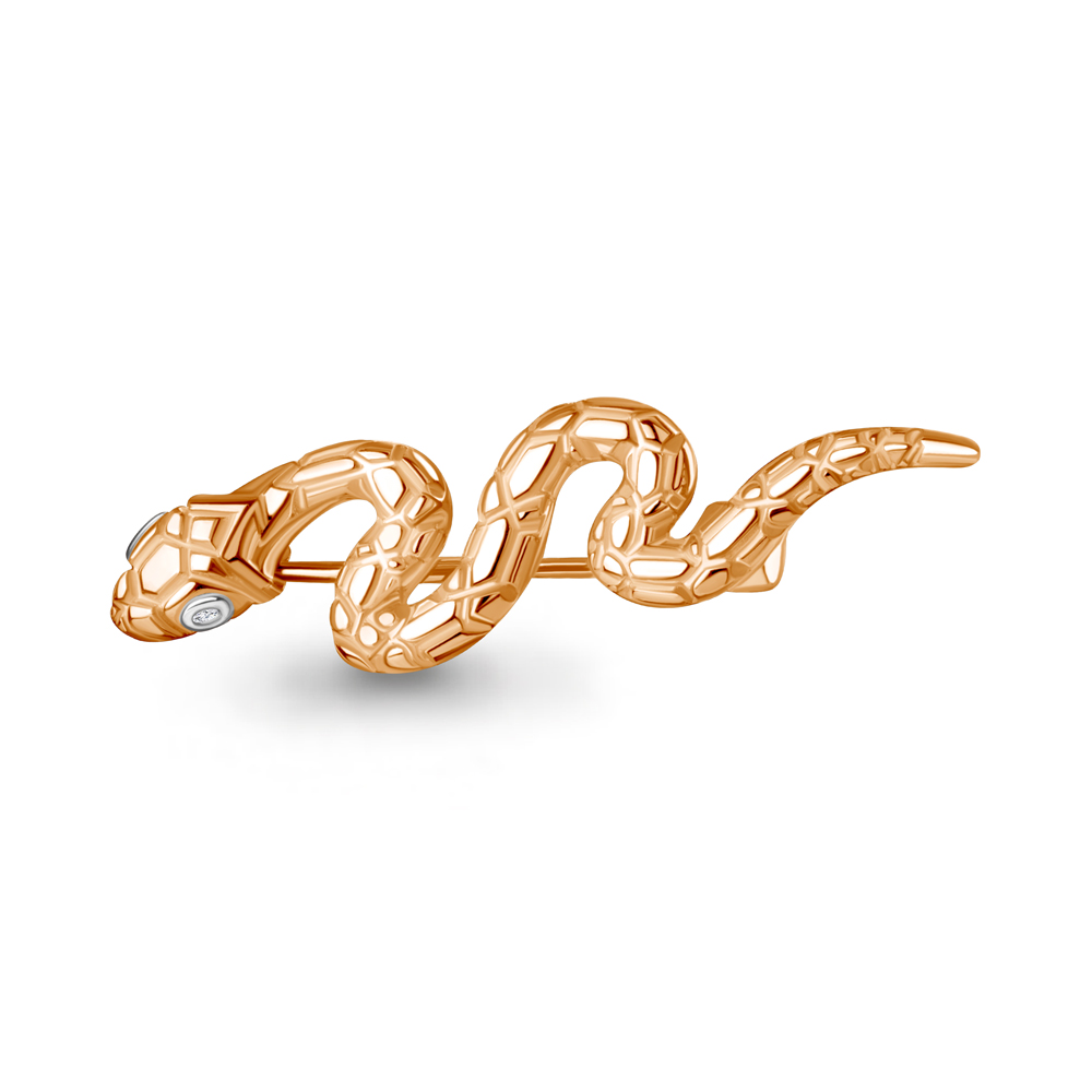 77460 Брошь из Золота с фианитами