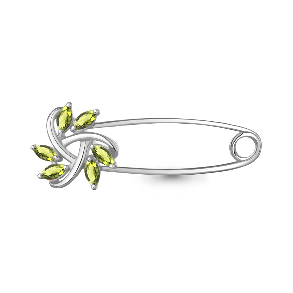 7749007 Булавка из Серебра с хризолитами