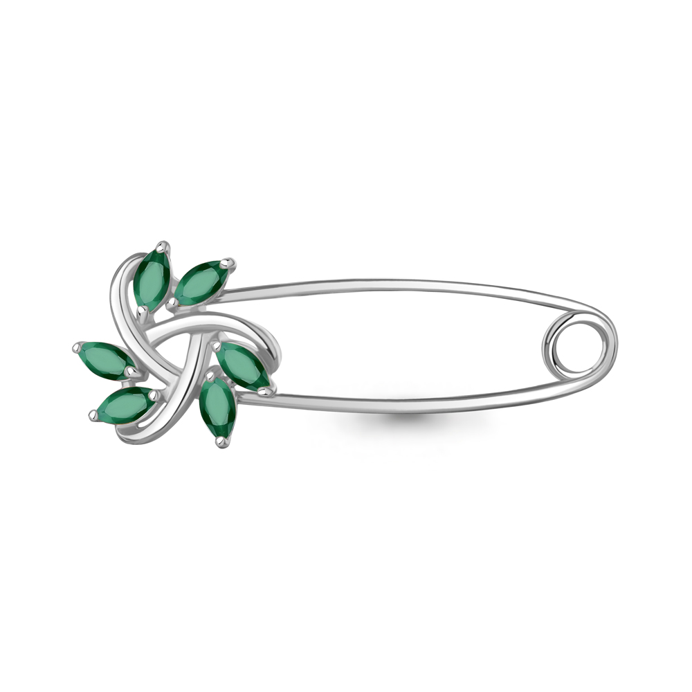 7749009 Булавка из Серебра с агатами