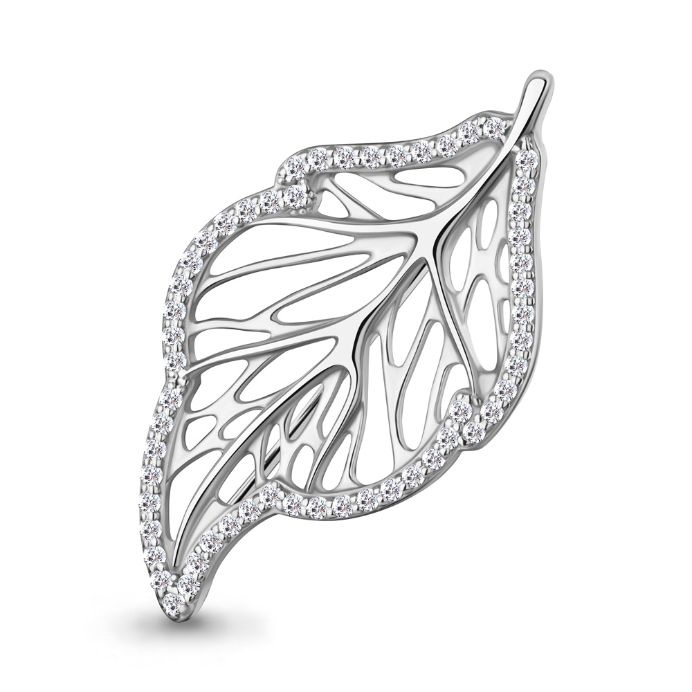 77502А Брошь из Серебра с фианитами