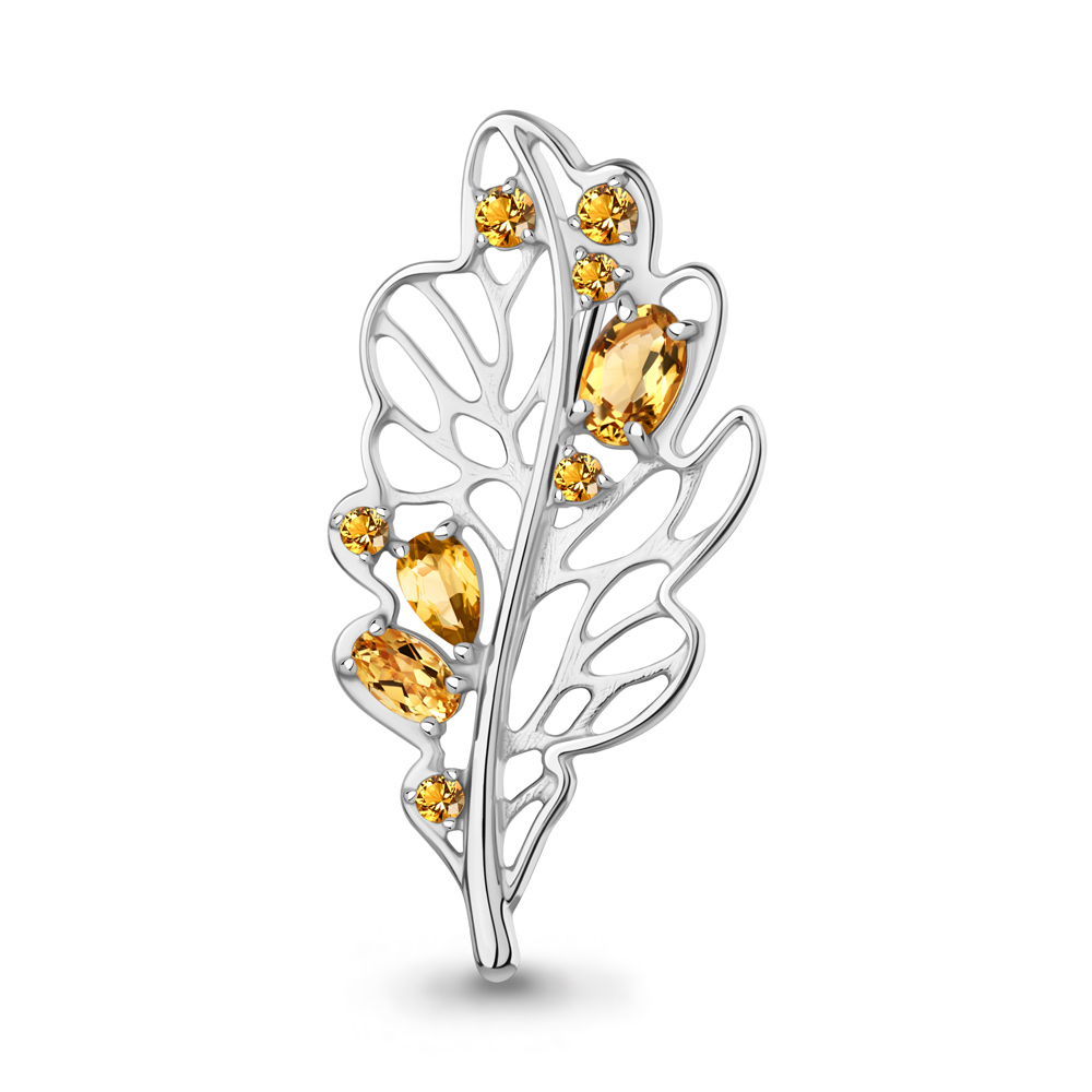 7751306 Брошь из Серебра с цитринами