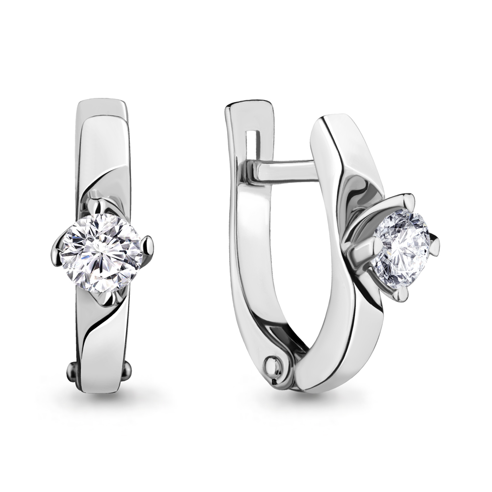 840048 Серьги из Золота с бриллиантами выращенными