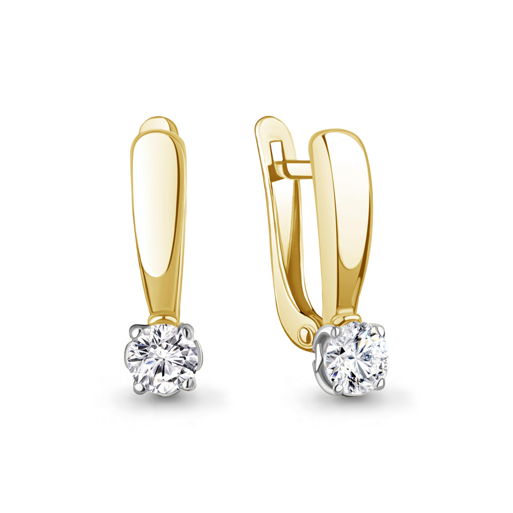 840049ж Серьги из Золота с бриллиантами выращенными