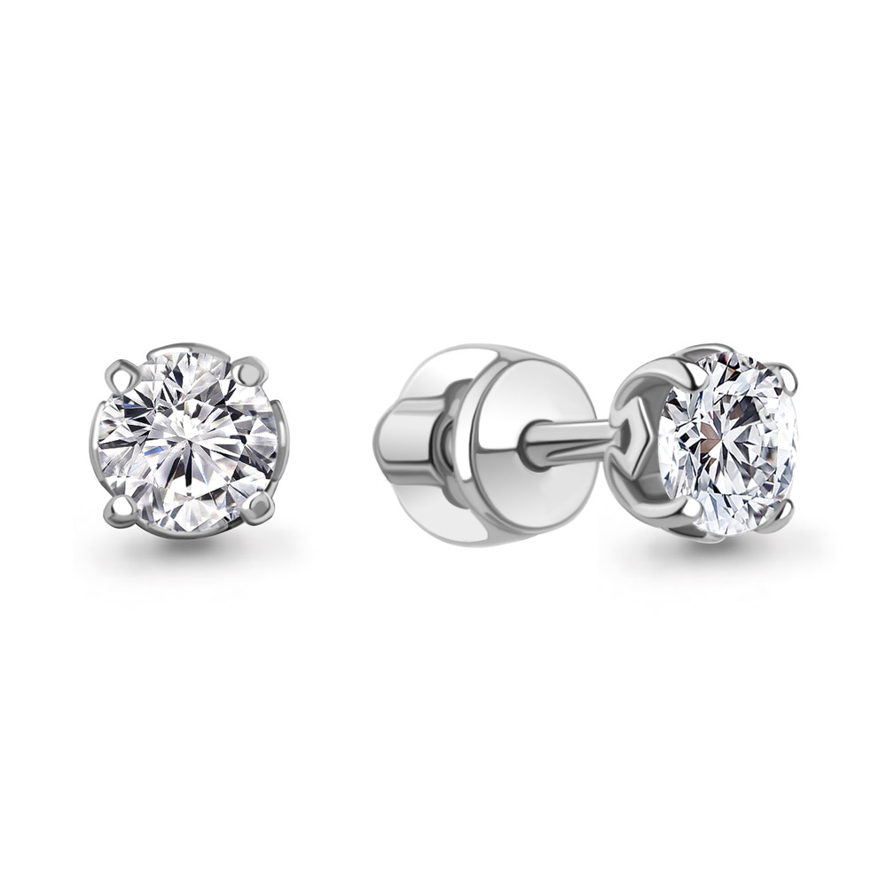 840050 Серьги из Золота с бриллиантами выращенными