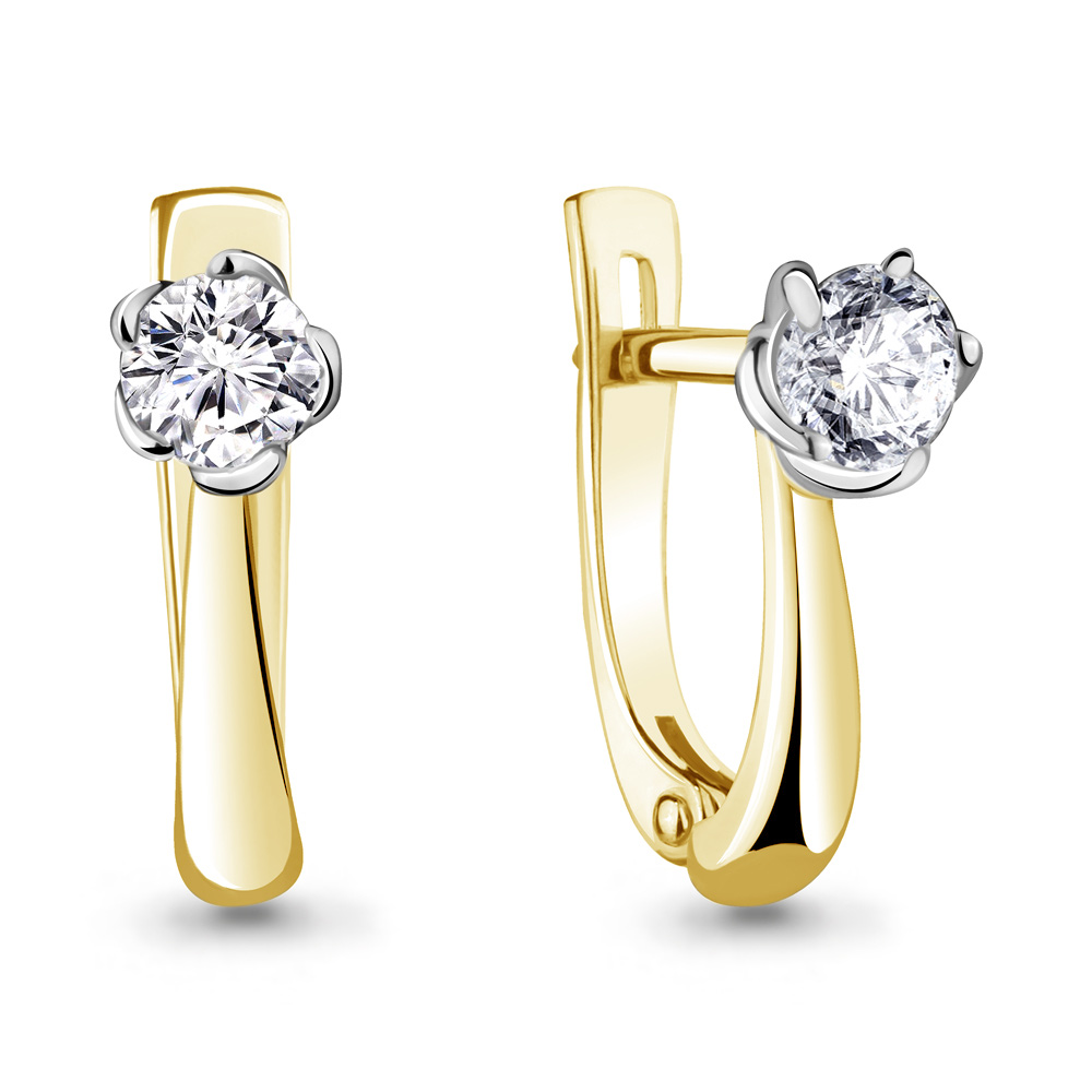 840055ж Серьги из Золота с бриллиантами выращенными